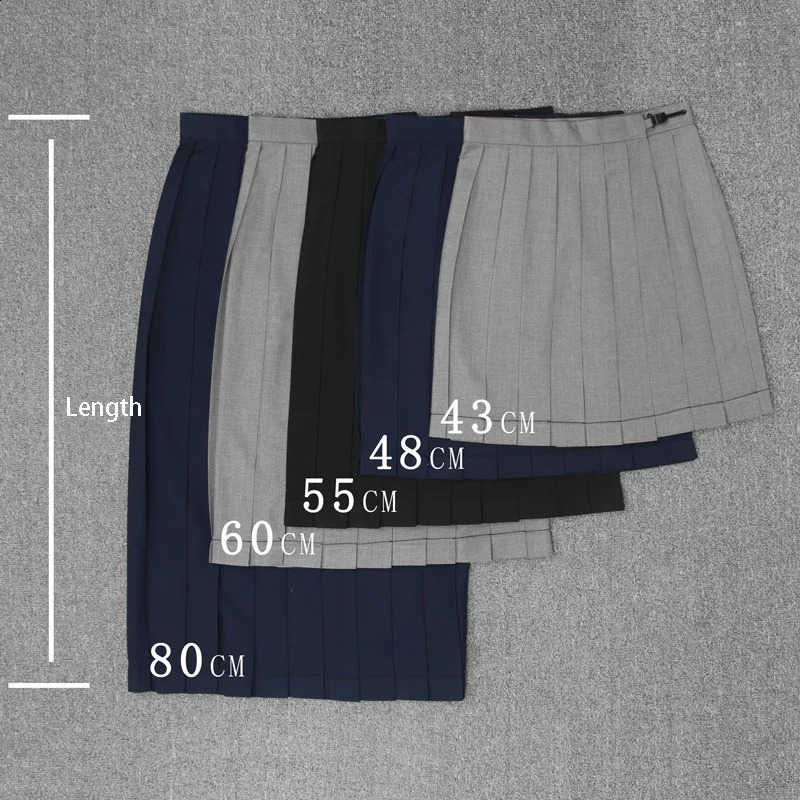 Japanese school dress sailor suit plain skiing Jk uniform college blue gray 4380cm long 250326