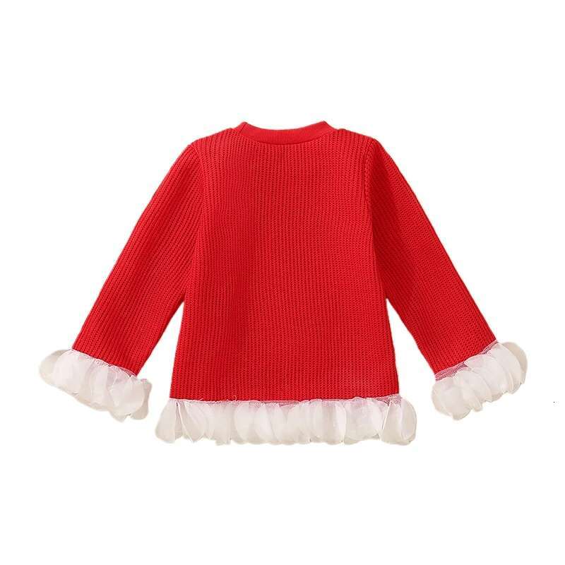 Ddmyshoesvip Girls Long Sleeve Crew Neck Sweater With Cute Bow Detail Cozy Winter Pullover For Kids Patchwork Knit Warm Clothes