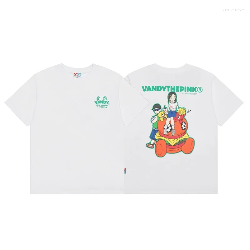 Men's Tracksuits Summer Star The Same VandyThePink Fashion Cartoon Fun Printed Men And Women Lovers Short Sleeve Pure Cotton T-shirt Ins