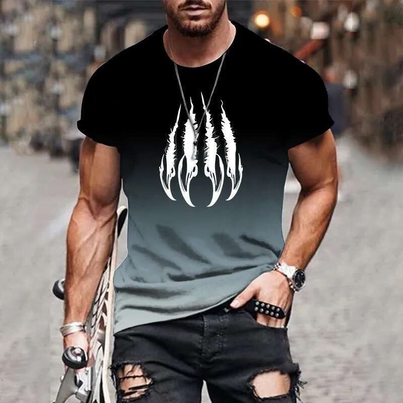 Camiseta con D prints d gradado para hombre ropa decortiva de manga corta secado r pido sweat informal fashionable