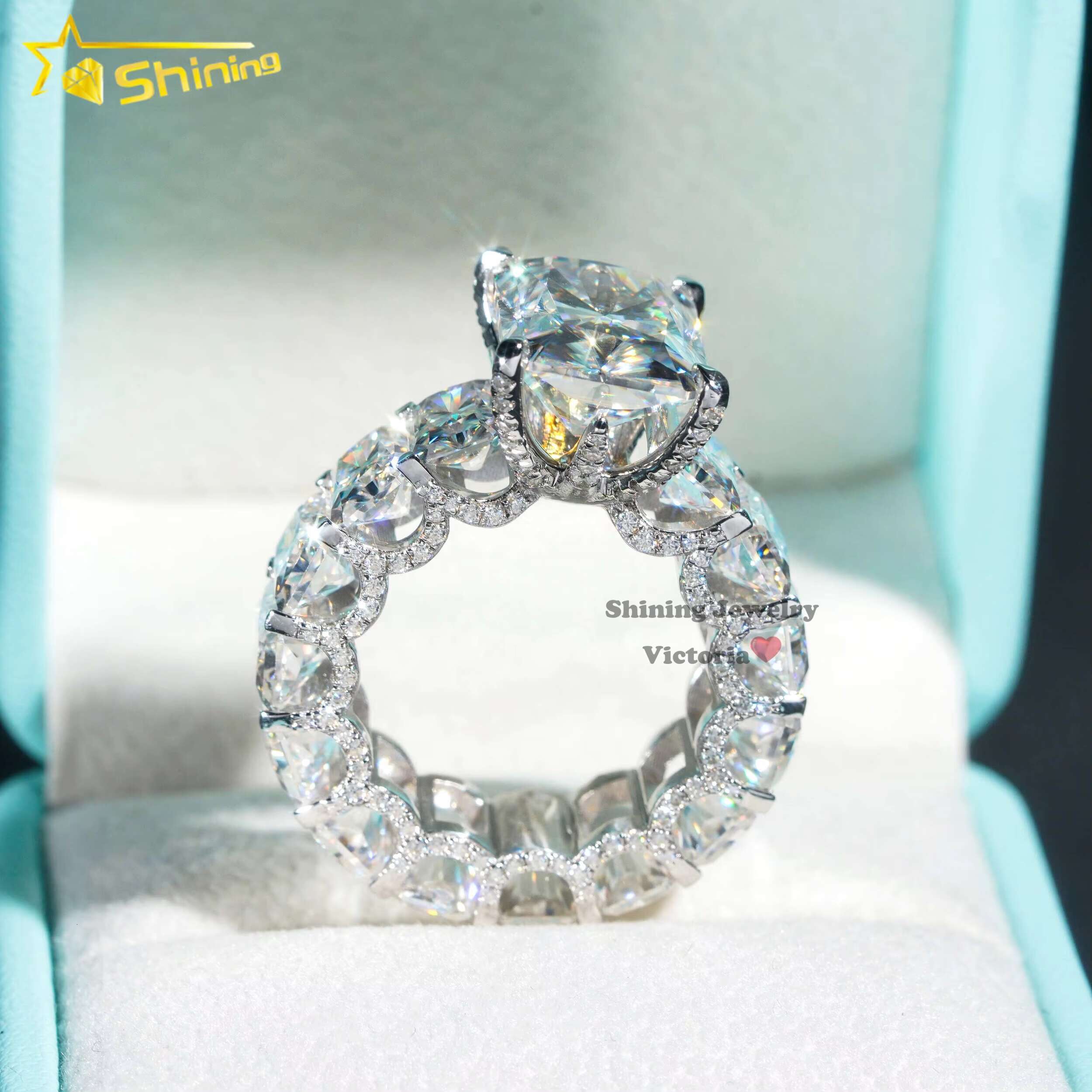 Fine Jewelry Custom Gold Engagement Ring 10K 14k 18K Real Gold Lab Diamond Moissanite Luxury Wedding Bang Ring for Women
