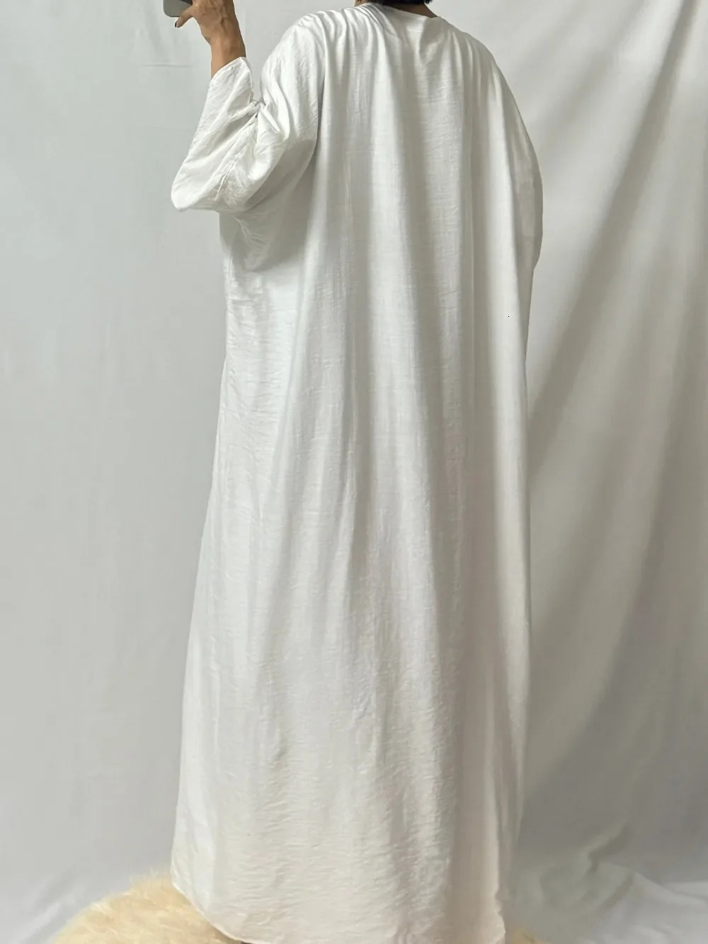 Middle East Open Front Abaya Muslim Full Sleeve Arab y Abayas Kaftan Loose Islamic Maxi Dress Womens Jilbab 250326
