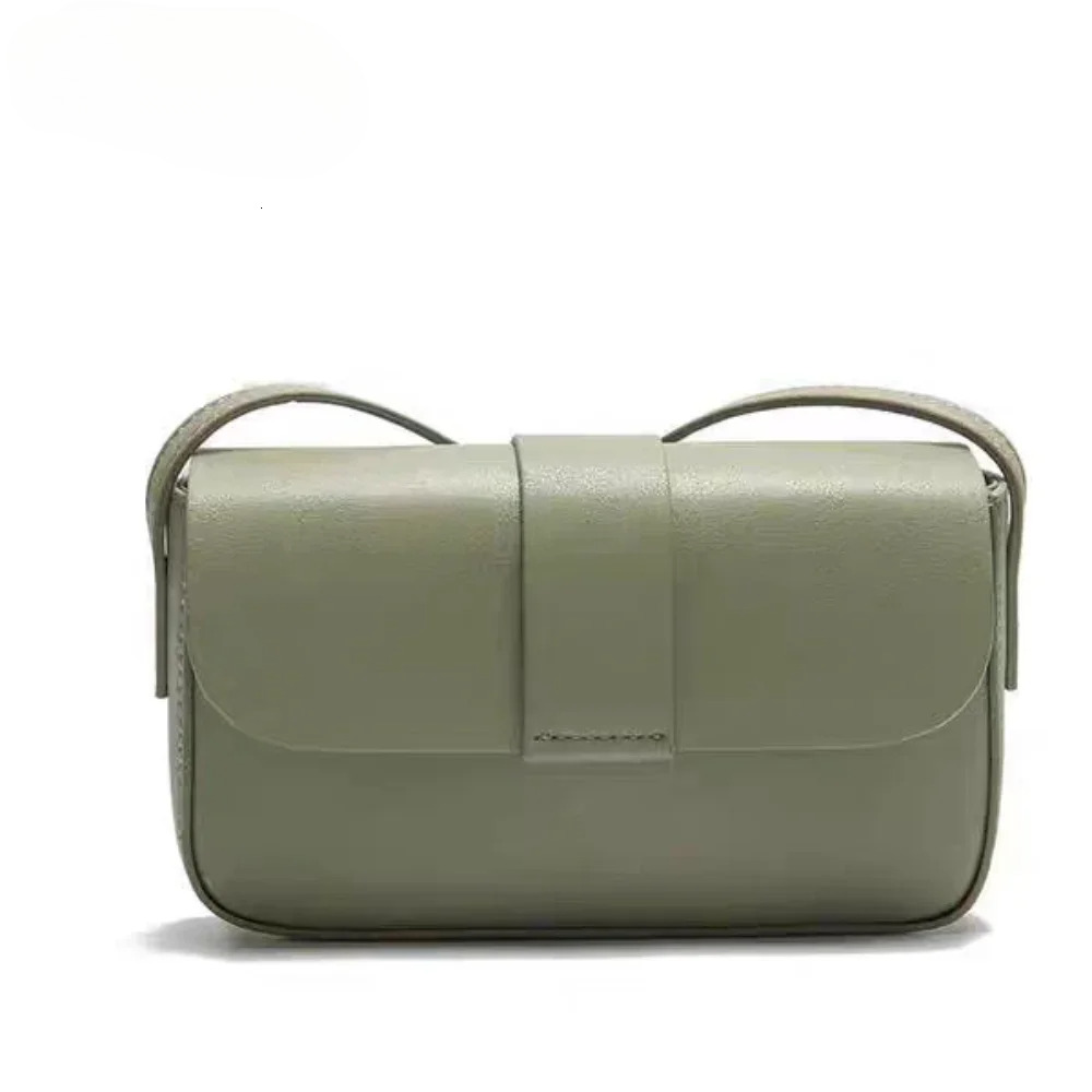2024 New Spring Ins Chic NAPPA Cowhide Leather Women Crossbody Small Korean Style Simple Shoulder Bag Beige Purse