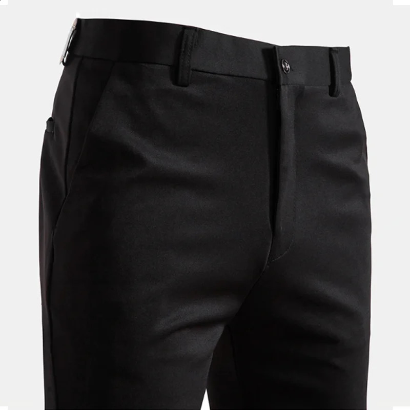 29-42 Mens Summer Thin Fashion Business Casual Suit Pants Long Pants Mens Elastic Straight Sleeve Formal Pants Plus Size 28-40 250317