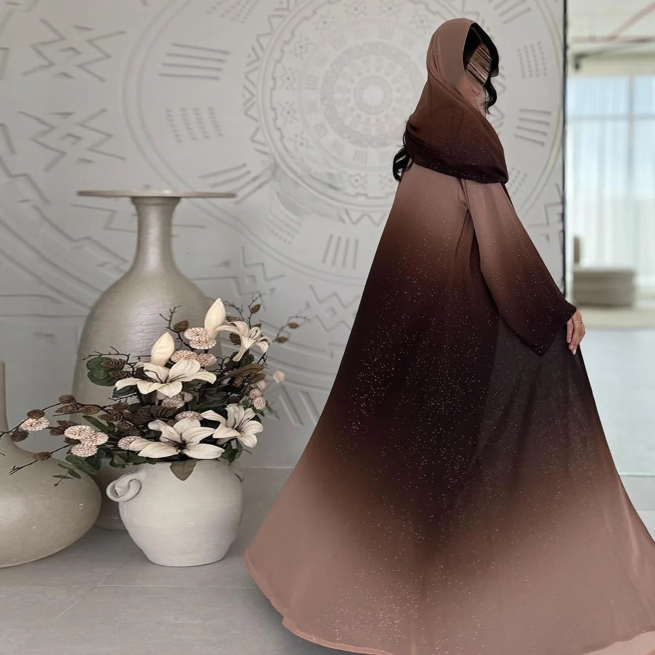 Middle Eastern Dubai Robe Glitter cardigan women Abaya long sleeved Caftans Marocain collection Mariee 250326