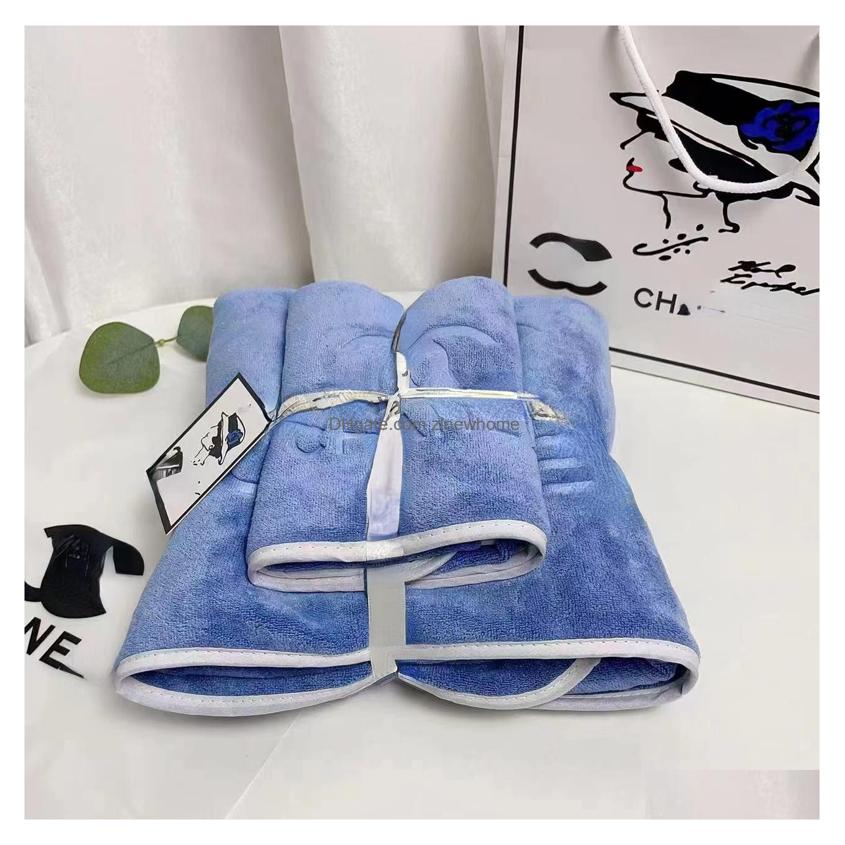 Towel Fashion Coral Bath Velvet Home Quick Drying Absorbent Gift Set Drop Delivery Garden Textiles Dh6Wu S25610