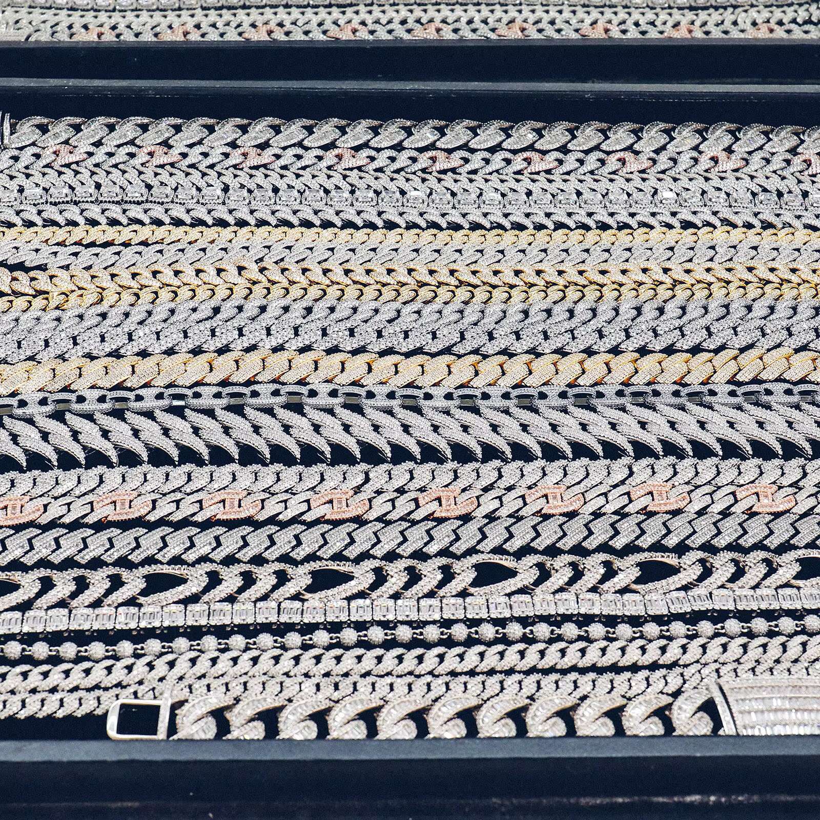 In Stock 6MM 8MM 10mm 12mm 15mm Hip Hop 925 Silver Cuban Necklace Bracelet Iced Out D VVS Moissanite Cuban Link Chain