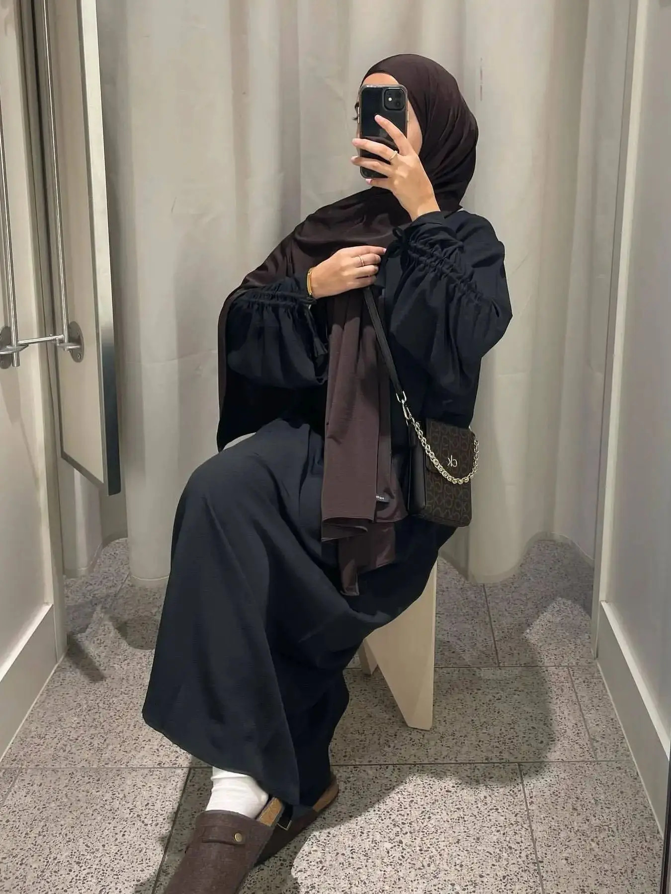 Latest Fashion Cuff Tie Muslim Robe Abaya Syari Female Worship Service wy2061 250326