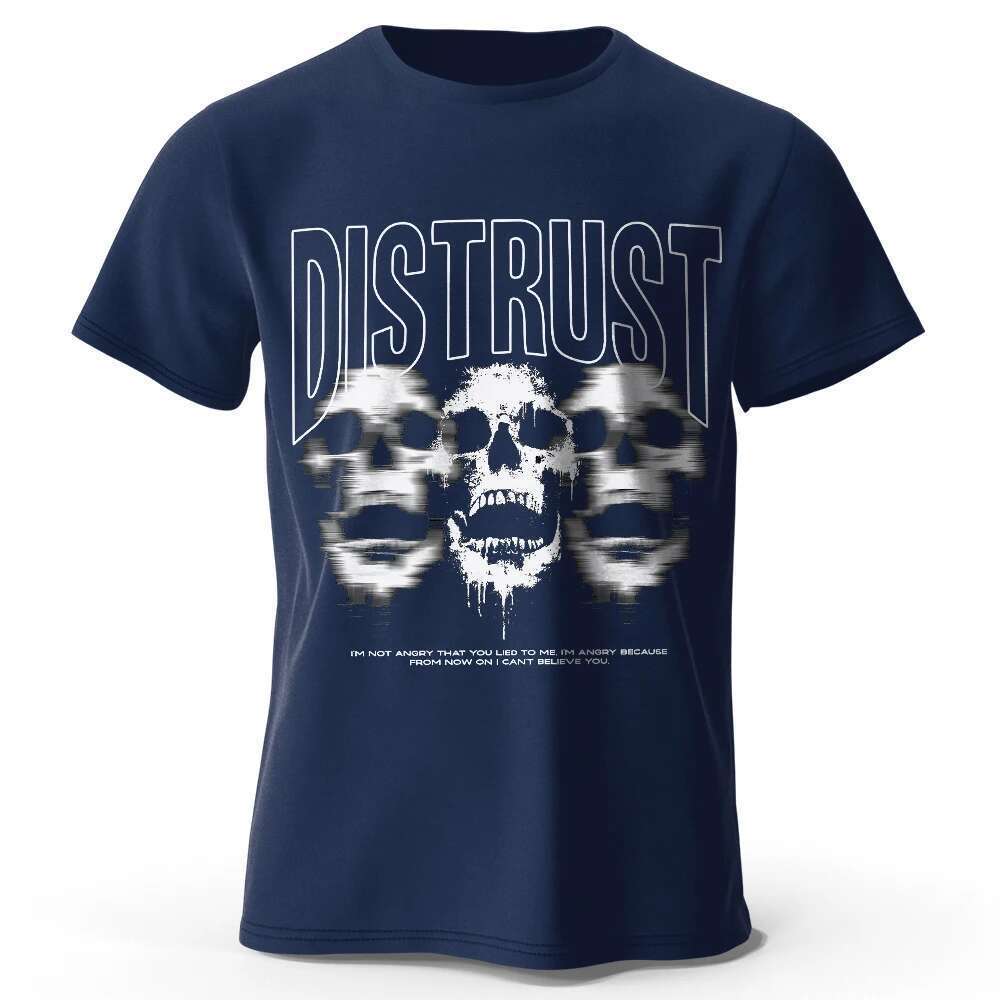 Men s and women skull print T shirt breathable street pattern summer cotton