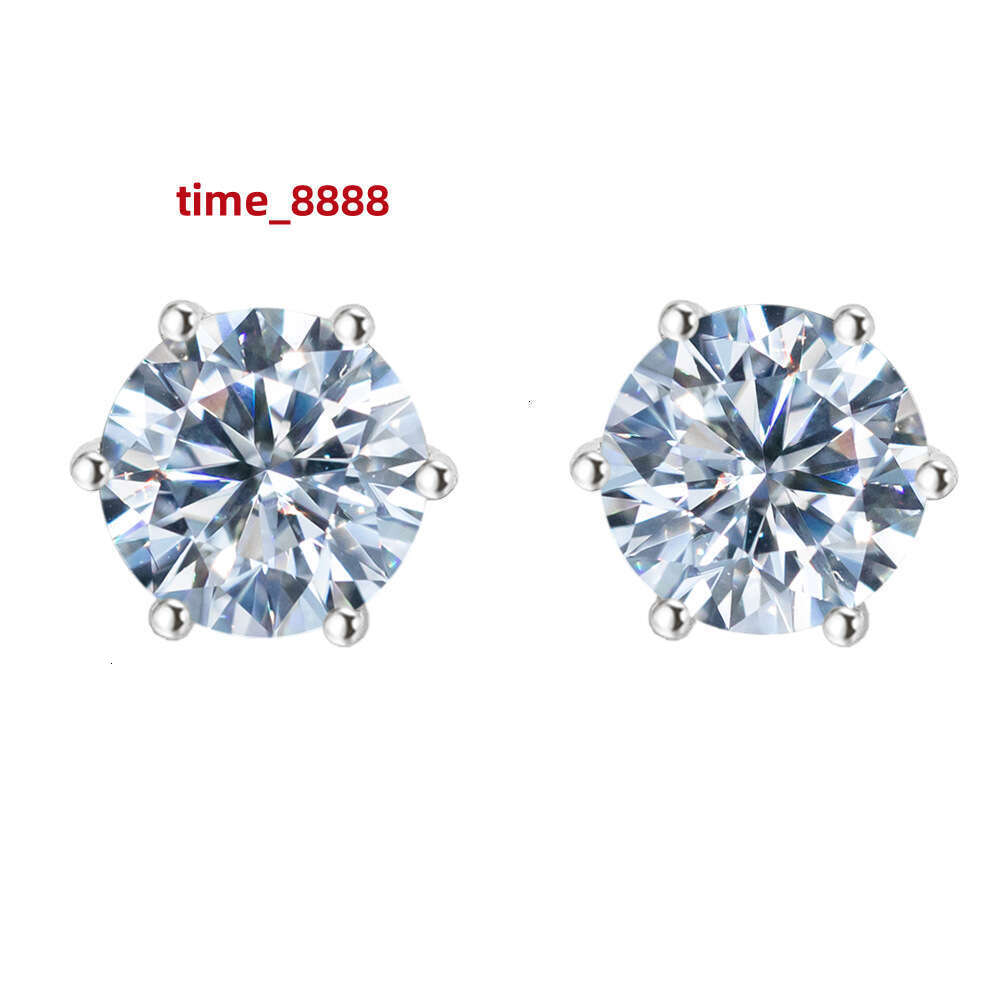 pass diamond tester vvs1 moissanite earrings designer for women 925 sterling silver 6 prong stud earrings plated 18K gold mens earring jewelry valenti