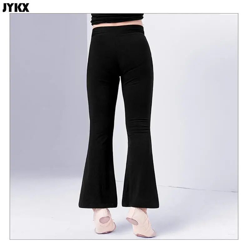 Childrens pants dance practice boys and girls slim cotton Latin jazz black bell bottoms Trouser 250325