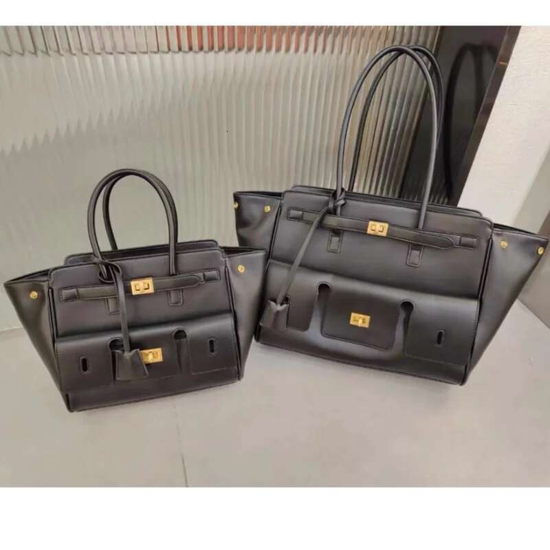 Large Capacity Genuine Leather Wing Tote Bag Trend Advanced Texture Simple Soft Wear-Resistant Travel Lage Handbag