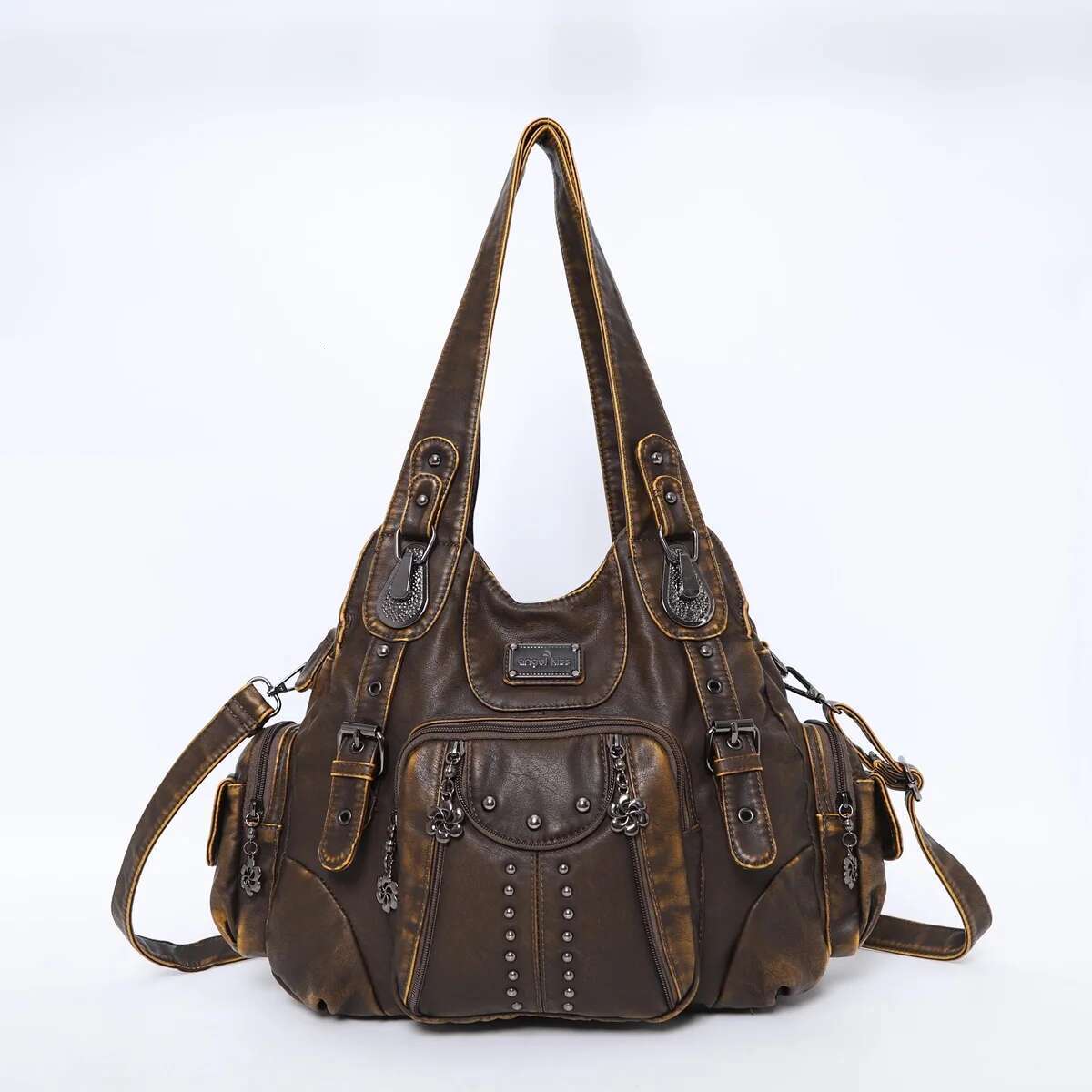 Angelkiss Fashion Handbags Women Bags PU Leather Handbag Female Satchel Big Shoulder Purse Bag Bolsa Feminina