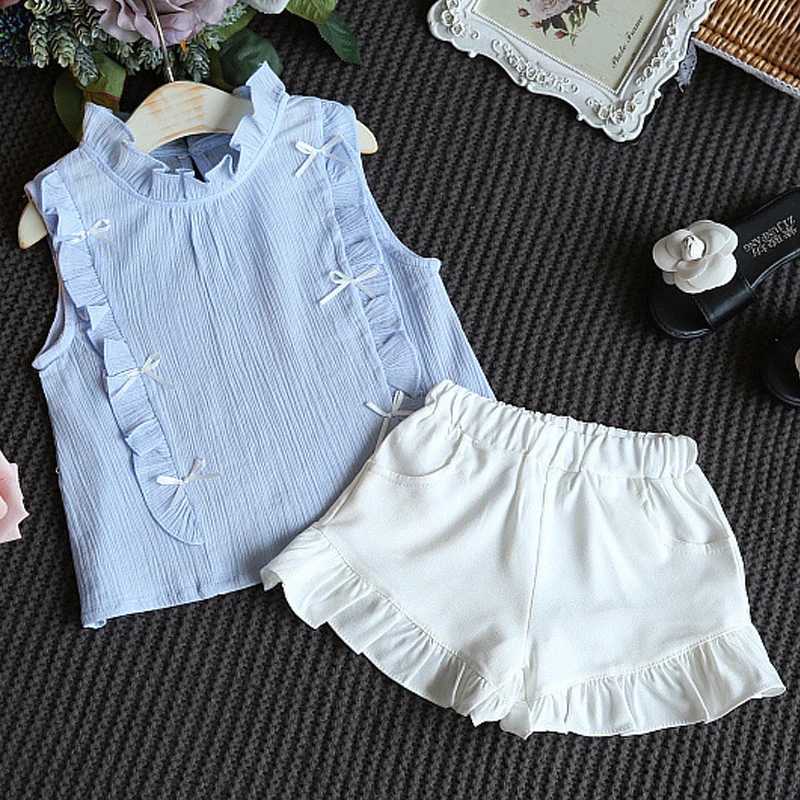 Preschool girl summer clothing set baby girl printed T-shirt+shorts set baby fashion clothing 0-5 yearsT250327