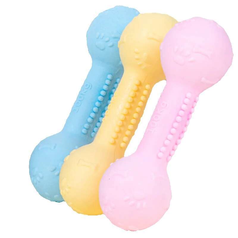 amazon hot selling pet toys dog bones dog toys bite resistant teeth cleaning natural rubber chewing and grinding sticks
