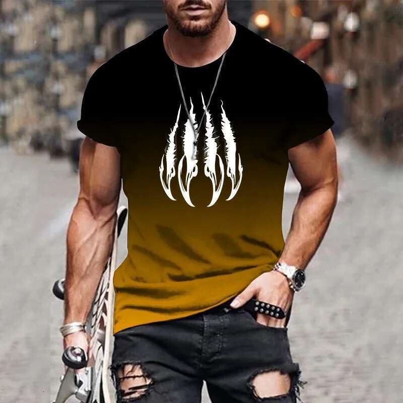 Camiseta con D prints d gradado para hombre ropa decortiva de manga corta secado r pido sweat informal fashionable