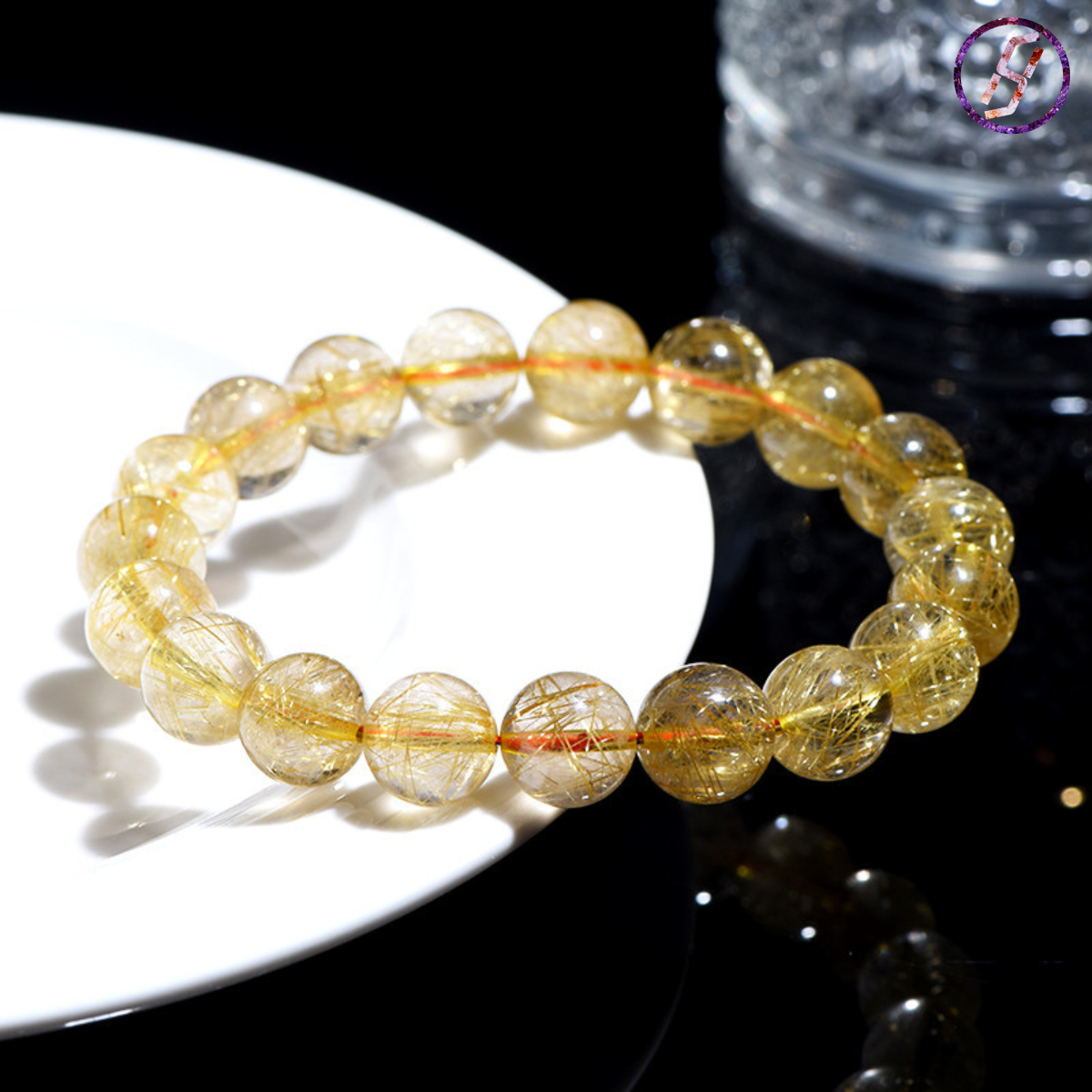 Natural Golden Rutilated Quartz Bracelets Factory Direct Sales Jewlery Designer for Women Super Seven Crystal 7A Grade Rutilated Quartz