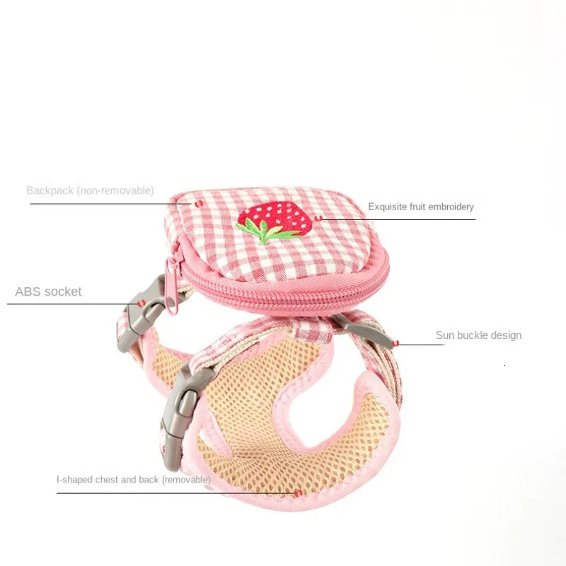 Cat Harness with Backpack Prevent Break Free Breathable Chest Strap Pet Traction Rope Set Teddy Mini Dog Walking Pet Supplies 250326
