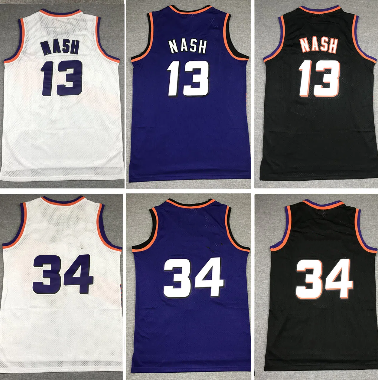 Stitched Charles Barkley Steve Nash Classics Basketball Jerseys Retro vintage Jersey embroidery Men