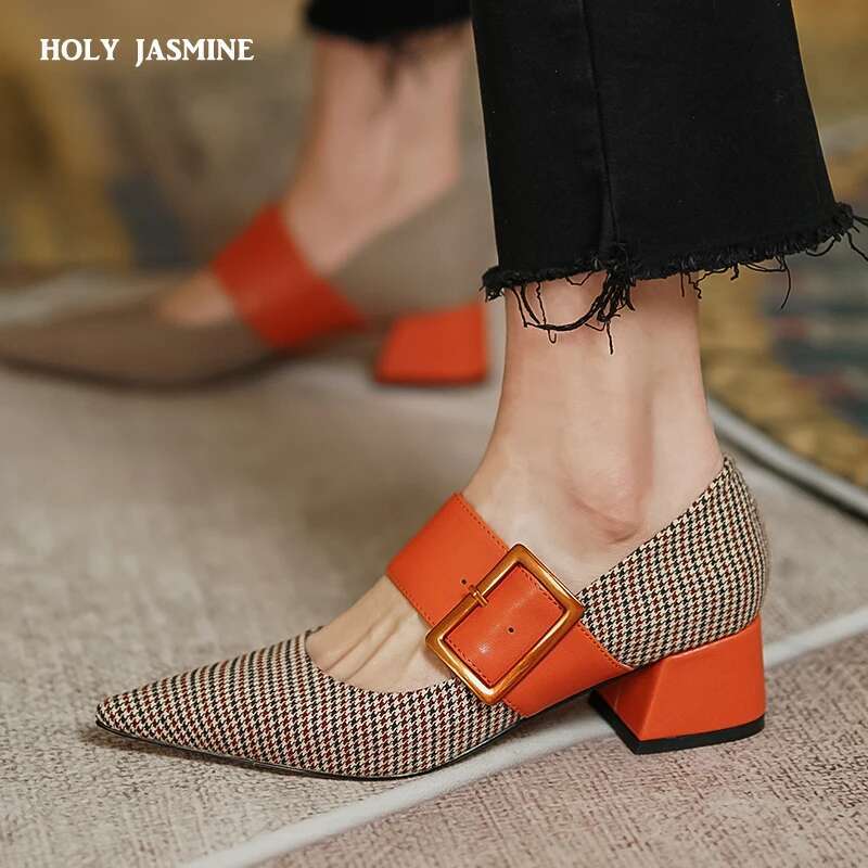Mary Jane Woman Fashion 2022 Spring Brand Design Pumps High Femme Pointed Toe Party Ladies Shoes Heels Women