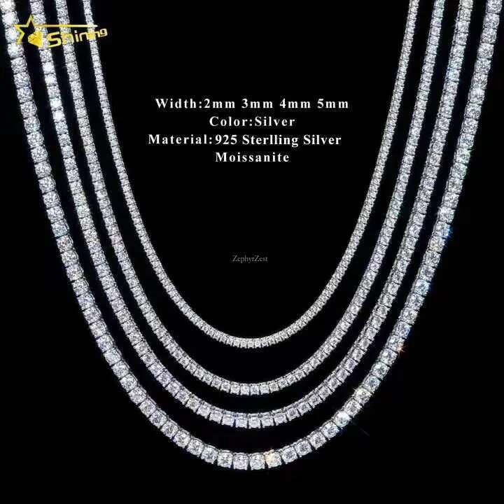 bracelet tennis Hip Hop necklace fashion Jewelry Pass Dia Tester 5mm vvs moissanite iced out cuban chain for men women