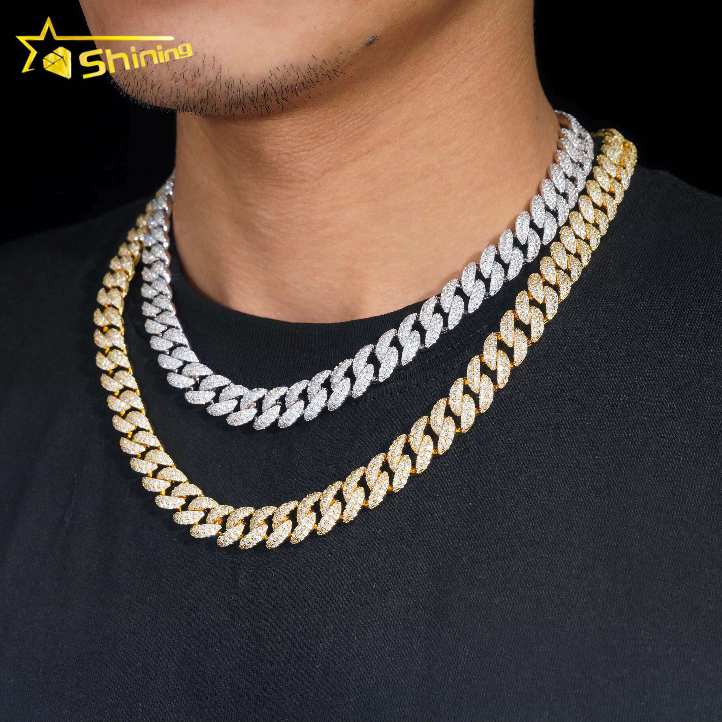 Shining High Quality Fashion Hip Hop 12MM Width 5A CZ Cuban Link Chain Iced Out Cuban Necklace and Bracelet