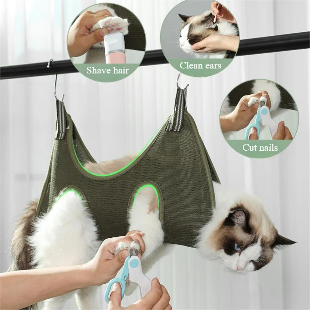 Pet Fixed Hanging Bag Cat Grooming Cut Nails Anti Scratch Bite Fixed Bag Cat Dog Grooming Hammock Restraint Bag Pet Supplies 250326