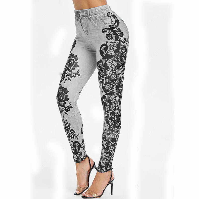 Women Yoga Pants New Women S Digital Printed Sports Yoga Pants Imitating Denim YJ