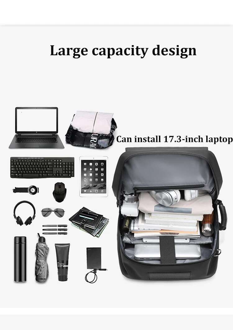 Men Travel Backpack Waterproof 17 Inch Business Laptop With Separate Shoe Bag USB Charging 50L Outdoors Hiking Backpack