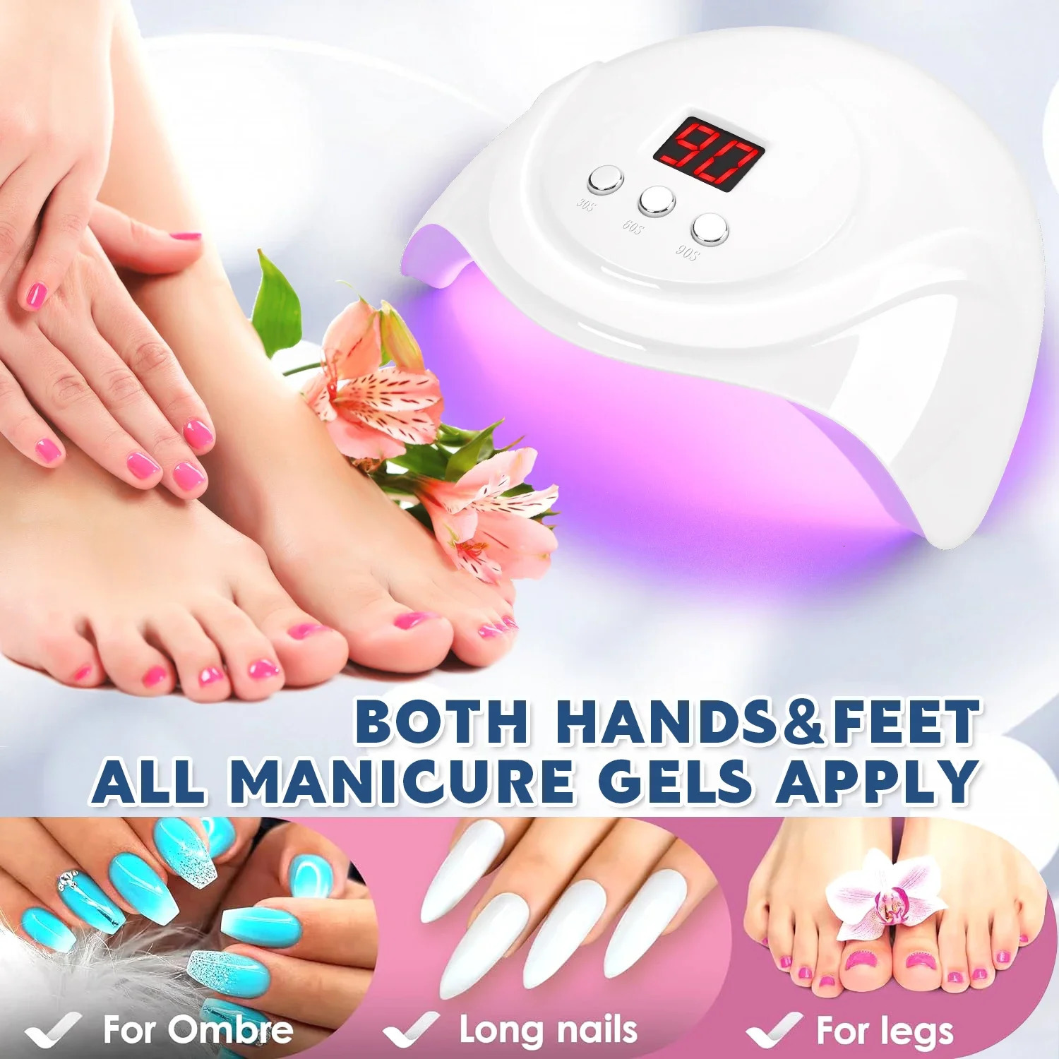 72W UV LED nail drying lamp is used for curing full gel polishing 24LED machine with automatic sensor professional salon art tool 250325