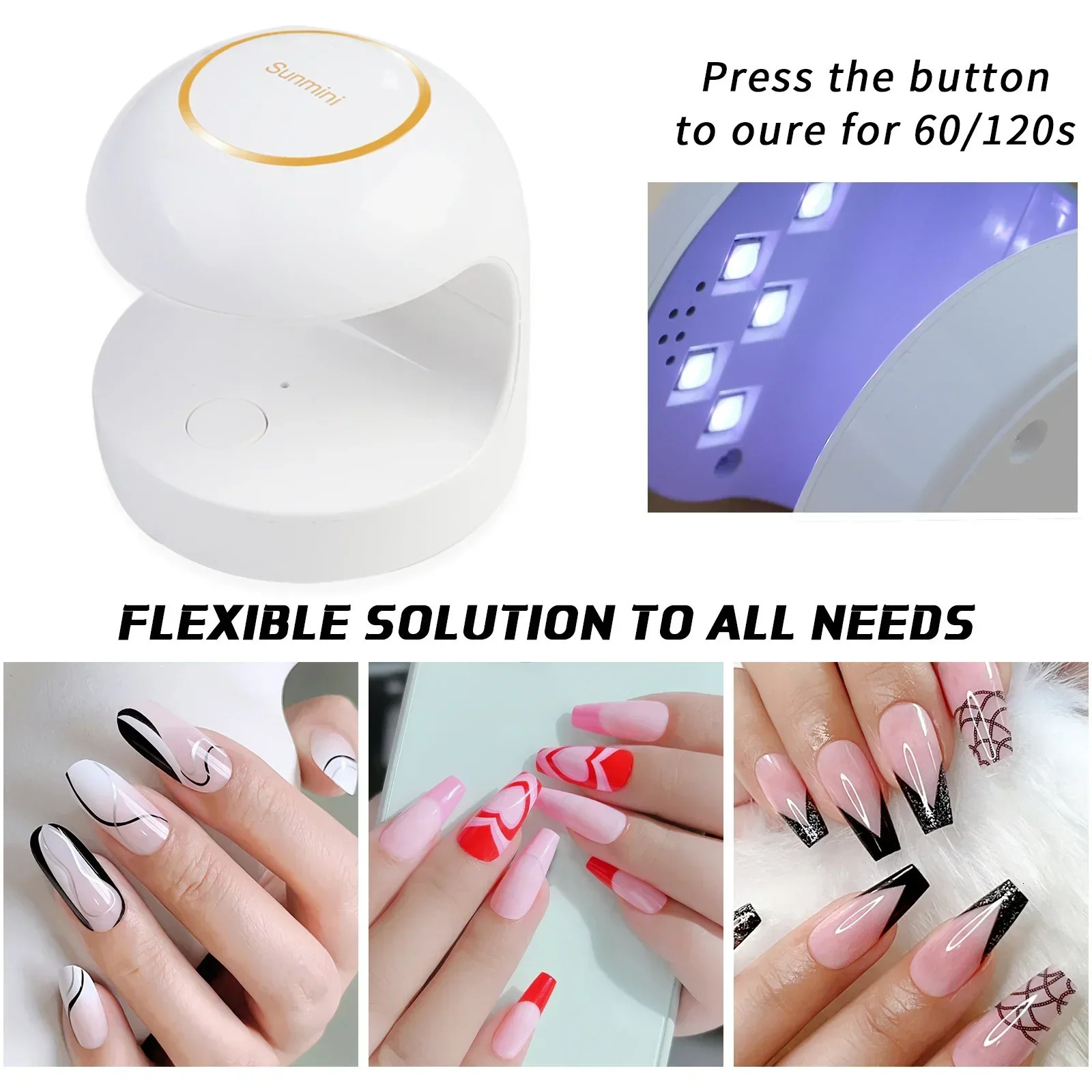 18W nail dryer mini USB UV LED light art white egg shaped n 120S gel polishing tool fast drying curing 250325