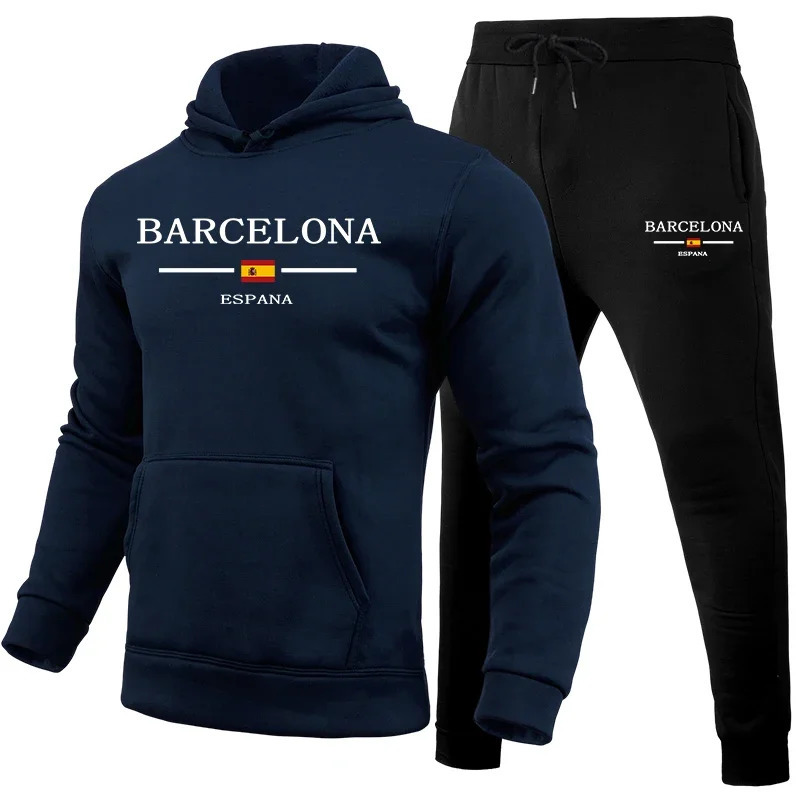 Mens Hoodie Tracksuit 2piece AutumnWinter Leisure Sports Jogging Set Home Outdoor Comfortable Warm Fashion 250327