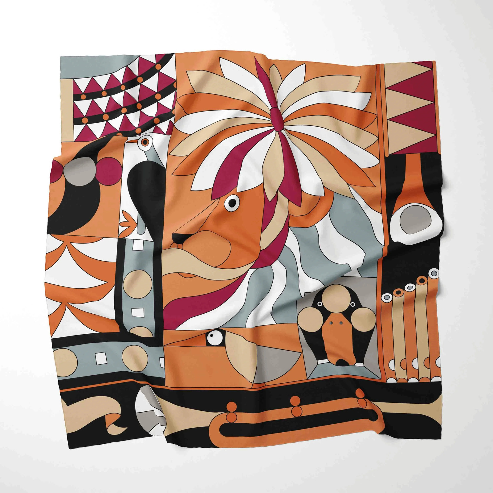 70cm*70cm Headbands Shawls Europe And America Fashion Bandannas Print Kerchief Four Seasons Square Silk Scarves 250322