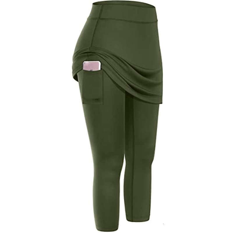 Women Yoga Pants New Autumn And Winter Wearable Fake Two Piece Women S Casual Pocket Sports Fitness Running Yoga Tennis Short Skirt