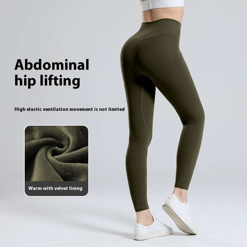 Women Yoga Pants Autumn Winter Brocade Ammonia Yoga Pants For Women High Elasticity Thin Velvet Lifting Buttocks Sports Leggings Thick And Warm Fitnes