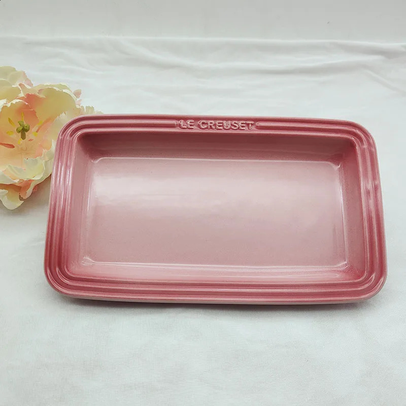 Rectangular Stoare Plate 10 Plates Tray French Cool Color Gradual Spit Bone Dishs Ceramic Dessert Vegetable Dining Plate 250411