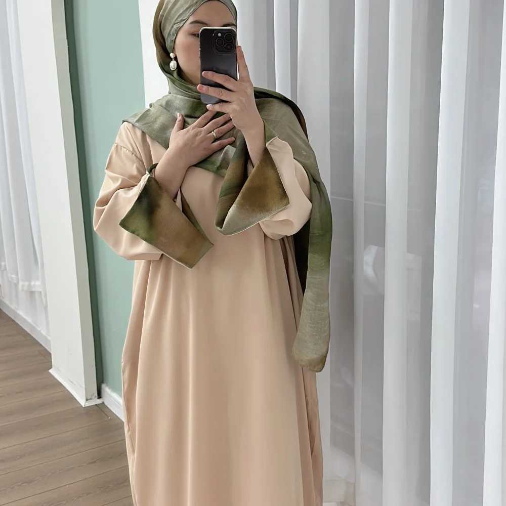 Oem new Abaya watercolor marble tie dye printing high-end Islamic Abaya set Islamic clothing Abaya Muslim womens clothing X250327