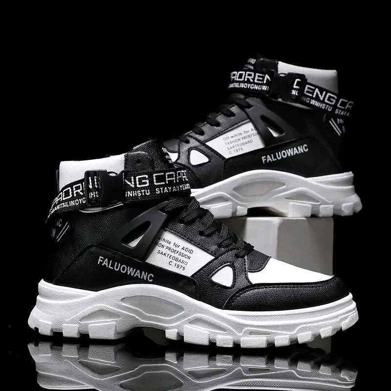 Trendy Men's Short Boots Autumn Winter Fashionable Lightweight Comfortable Anti Slip Flat Basketball Sports Casual Shoes