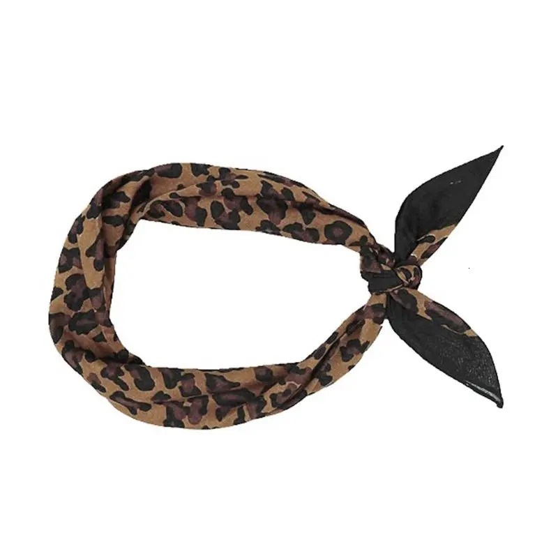 55CM cotton retro leopard print square hip-hop print mens outdoor headband wristband scarf 250322