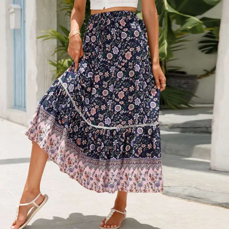 Dongdumaoyi Nieuwe Collectie Rayon Beach Resort Rok Voor Dames Casual En Modieuze Midi Vakantie Aan Zee B