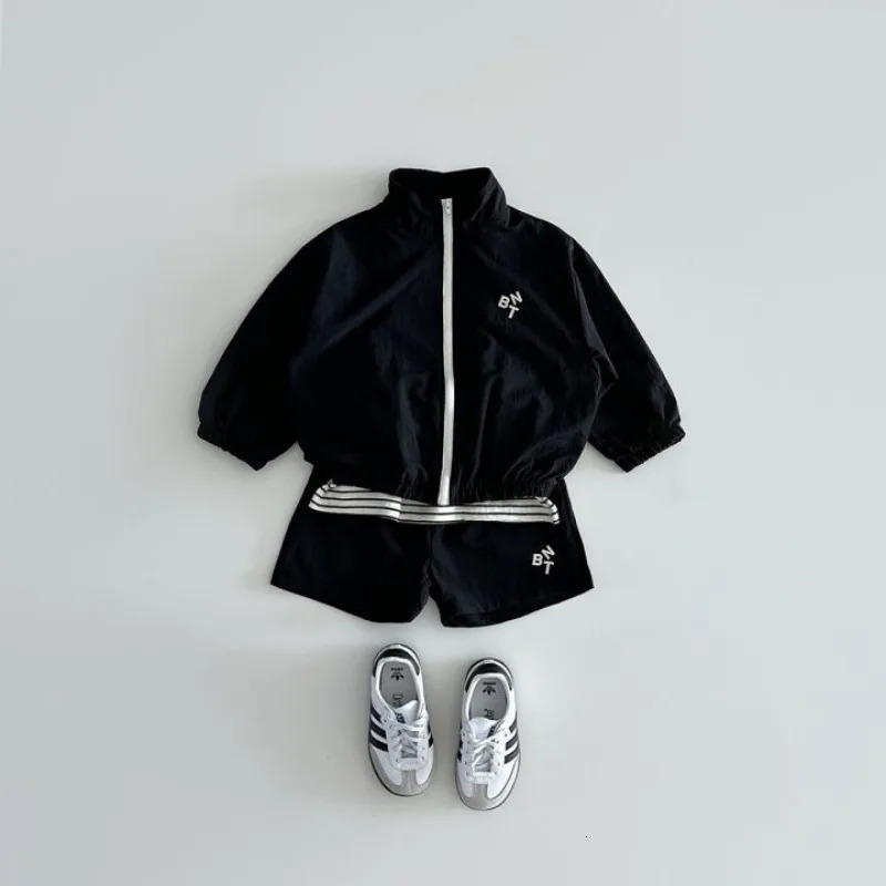 Summer Girls Boys Ultralight Sun-Protective Clothes Sets 2Pcs Zipper Jackets Shorts Kids Tracksuits Coats Child Outfit Costume 250326