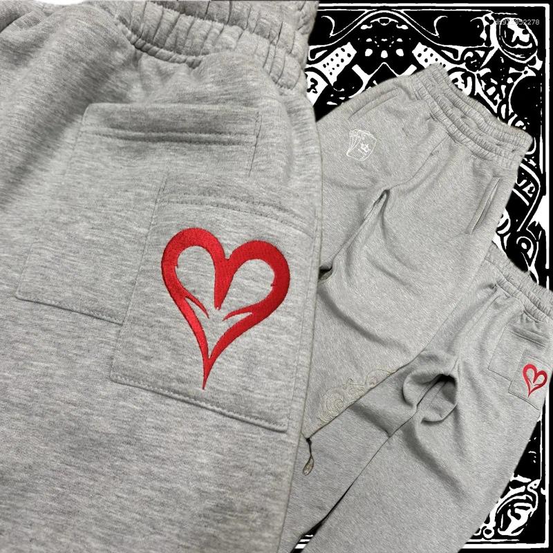 Men's Pants Y2K Double Waist Jogger Men Poker Embroidery Pattern Sagging Street Hip Hop Gym Sportwear Unisex Baggy Sweatpants