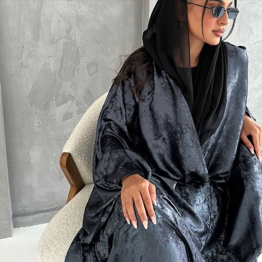 Femme Musulmane Jalabiya Vestidos Eid Djellaba Muslim Dress for Women Dubai Kimono Open Abayas Arabic Robe Turkey Kaftan Ka X250514