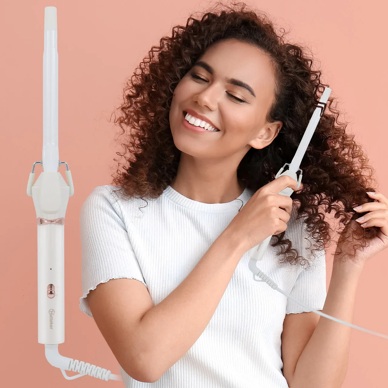Hatterek Curling Wand 9mm 13mm 19mm Ceramic Barrel Pro Hair Curler With Adjustable Temperature Travel Size 250324
