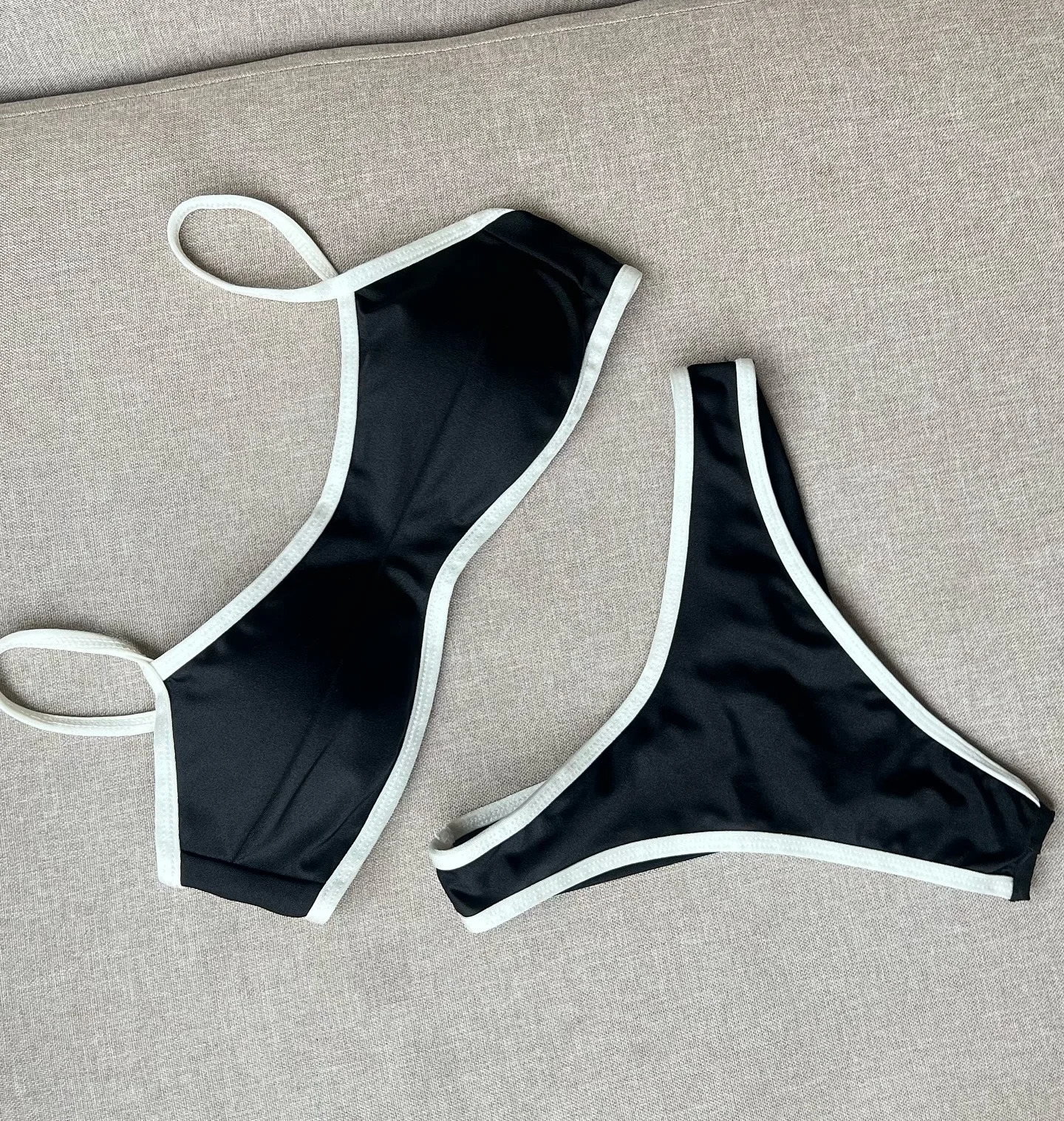 sexy bikini womens swimsuit Bandeau Biquini thong shiny camisole beachwear 250327