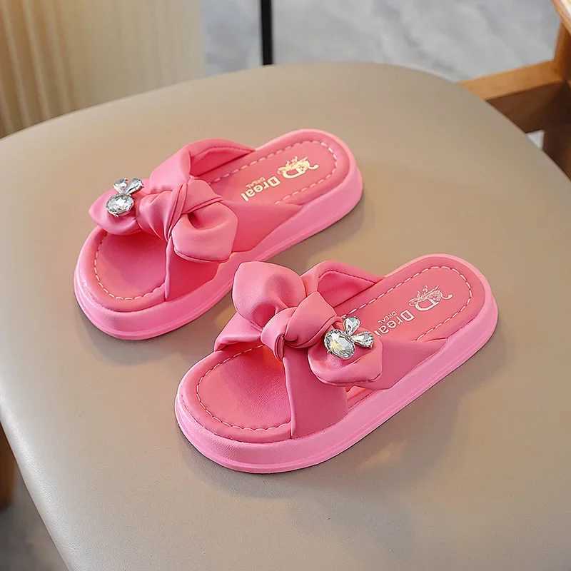 Slipper Childrens Family Slide Summer Girl Princess Outdoor Thick Bottom Flip Fashion Bow Childrens Family Slide Soft S25326