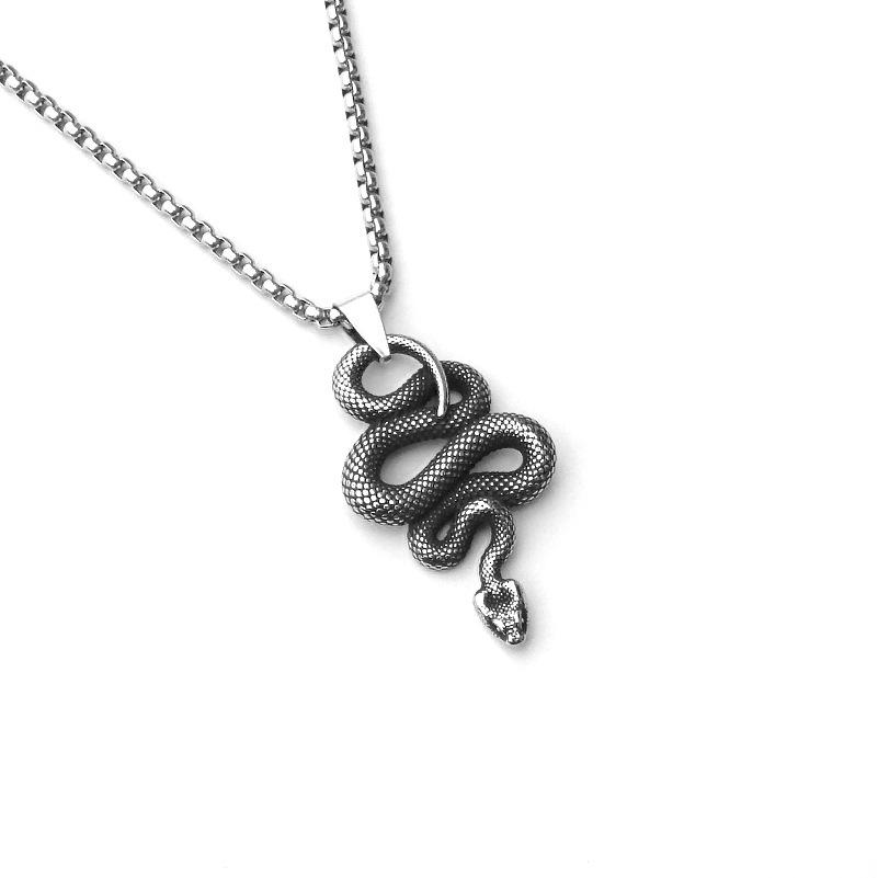 60cm Hip hop style zodiac snake year pendant necklace with fierce eyes and snake king design