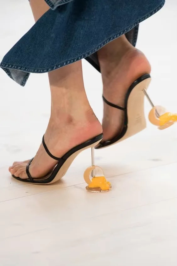 Open toe egg rose flower thin highheeled sandals with slippers for womens summer camisole shoes party strange style 250317