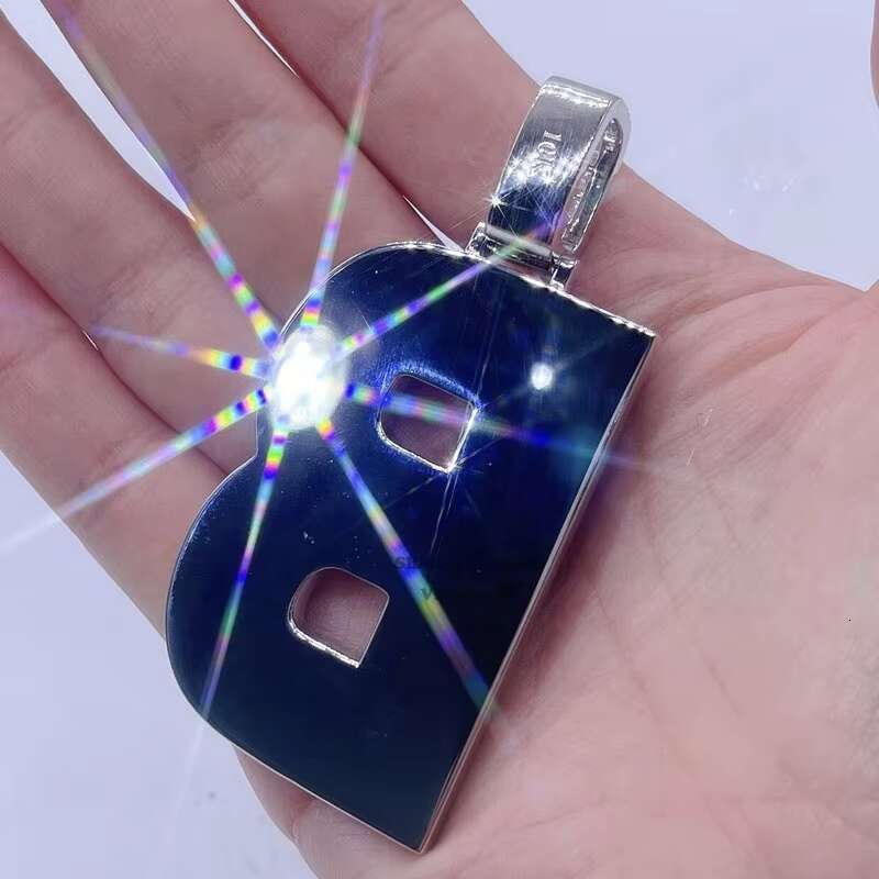 Hip Hop Iced Out Vvs Diamond Letter Initial Name Letter B Custom Moissanite Pendant