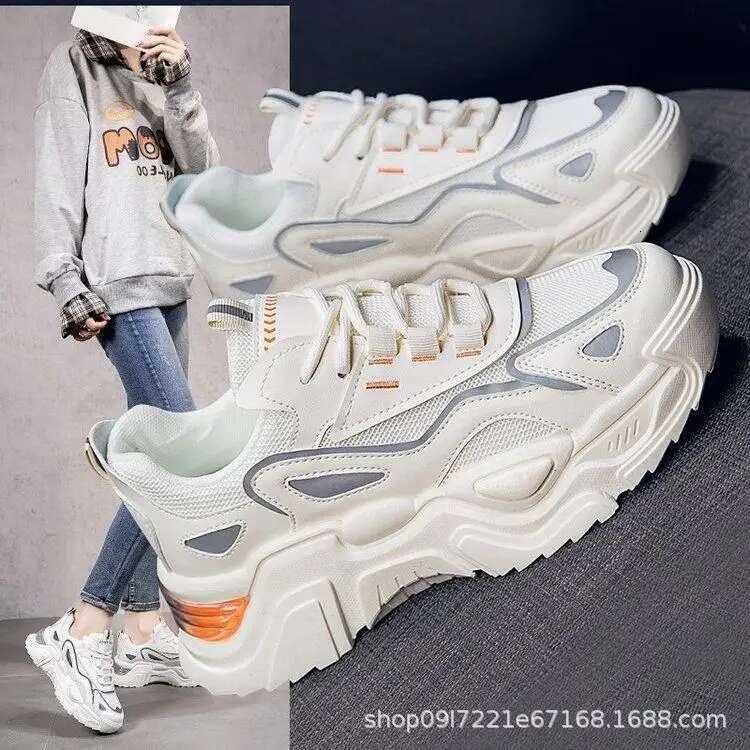 Dad Girl New Mesh Casual Shoes Lightweight Platform Student Trend Sneakers